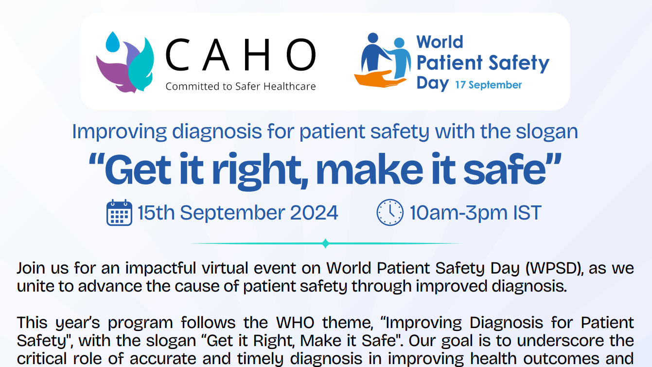 WORLD PATIENT SAFETY DAY 15 SEPT AGENDA